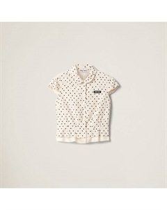 Рубашка из крепдешина в горошек, мультиколор Miu miu