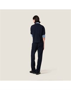 Брюки из шерсти и кашемира, синий Miu miu