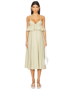 Платье миди с баской, цвет tidal foam Weworewhat