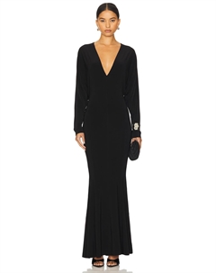 Платье «летучая мышь» с v-образным вырезом и фасоном «рыбий хвост», черный Norma kamali