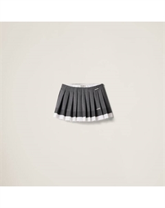 Короткая юбка из трикотажа и поплина, мультиколор Miu miu