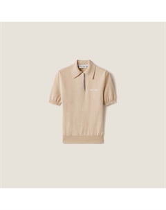 Кашемировая толстовка-поло, белый Miu miu