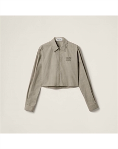 Рубашка из технической ткани в клетку, зеленый Miu miu