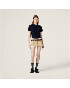 Свитер с круглым вырезом из кашемира и шерсти, мультиколор Miu miu