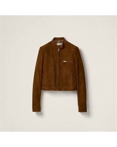 Замшевая куртка, зеленый Miu miu