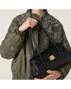 Куртка-Бомбер из габардина, окрашенного в готовом виде, зеленый Miu miu