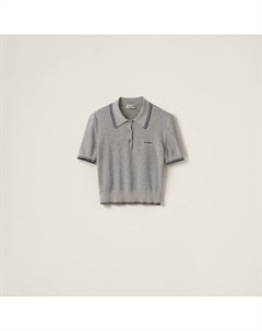 Рубашка-Поло из хлопкового джерси, мультиколор Miu miu