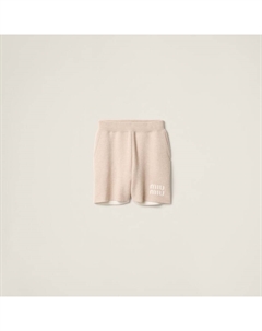 Кашемировые шорты двойной вязки, бежевый Miu miu