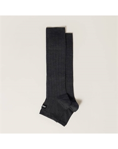 Шелковые высокие носки, серый Miu miu