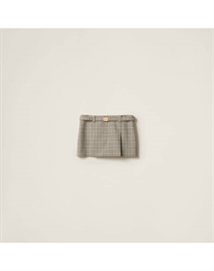 Короткая клетчатая юбка, коричневый Miu miu