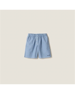 Клетчатые поплиновые боксеры, синий Miu miu