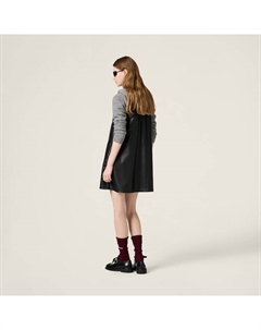 Мини-Платье из кожи наппа, черный Miu miu