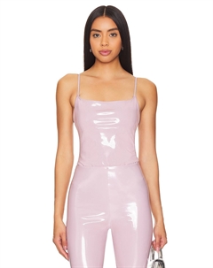 Боди из искусственной лакированной кожи на бретельках, лиловый Commando