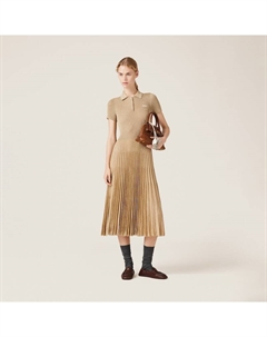 Платье-Поло из ламе, золотой Miu miu