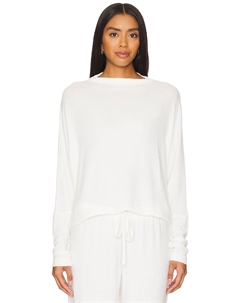 Уютный свитер с воротником-стойкой, белый Eberjey