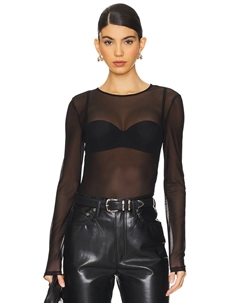 Боди из эластичной сетки, черный Frame