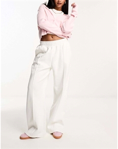 Кремовые джоггеры прямого кроя с защипами Asos