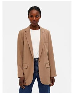 Прямой женский пиджак на пуговице, коричневый Object