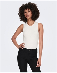 Женский топ без рукавов в рубчик, белый Jdy