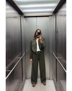 Текстурная куртка-бомбер с капюшоном, темный хаки Zara