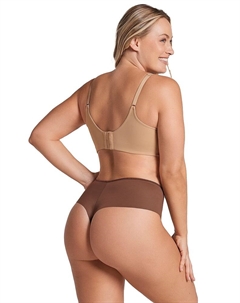 Трусики-Стринги бесшовные, средней компрессии, корректирующие форму, коричневый Leonisa shapewear