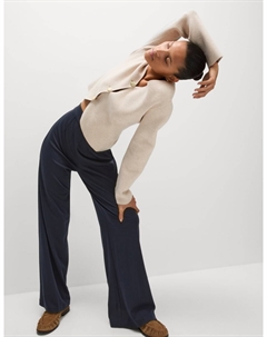 Трикотажные брюки широкого кроя с эластичной тканью, темно-синий Marks & spencer