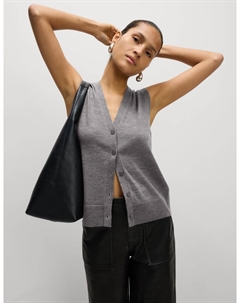 Жилет из чистой мериносовой шерсти, серый мергель Marks & spencer