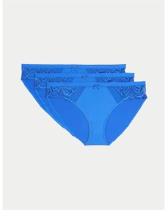 3 пары трусиков-бикини Amelia Lace, синий Marks & spencer
