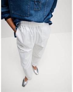 Брюки-карго из чистого хлопка, мягкий белый Marks & spencer