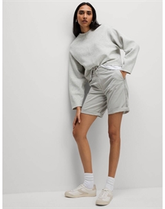 Шорты-чиносы из богатого хлопка с рисунком чайный крашеный, светло-серый Marks & spencer