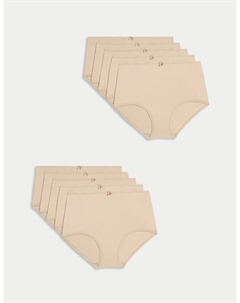 10 шт. трусы из хлопка и лайкры, розовый кварц Marks & spencer