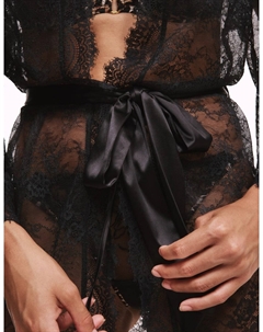 Кружевной халат, черный Boutique