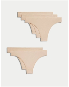 5 шт. трусики-шорты из хлопка и модала без VPL, розовый кварц Marks & spencer