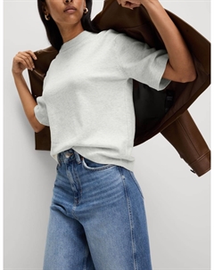 Вязаный топ с круглым вырезом из пряжи Air-Yarn, светло-серый Marks & spencer