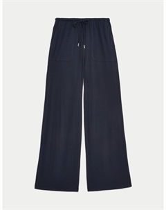 Широкие брюки из джерси, цвет Midnight navy Marks & spencer