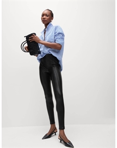 Леггинсы с кожаным эффектом, черный Marks & spencer