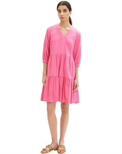 Платье SOLID SEERSUCKER, розовый Tom tailor