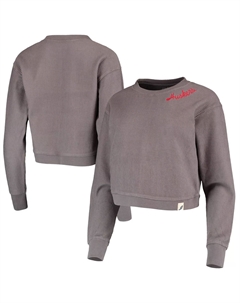 Женская лига, студенческая одежда, темно-серый укороченный пуловер Nebraska Huskers, толстовка из кордового дерева Unbranded