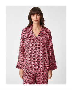 Рубашка свободного кроя на пуговицах с длинным рукавом, розовый Koton