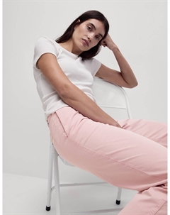 Прямые брюки-чиносы Grazer с высоким содержанием хлопка до щиколотки, цвет Pink shell Marks & spencer