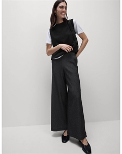 Фактурные брюки широкого кроя, черный Marks & spencer