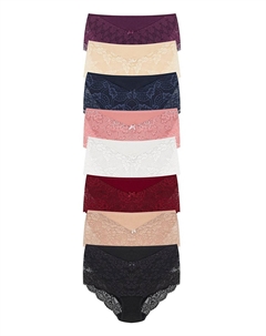 Женские трусики больших размеров с кружевной отделкой спереди и на штанинах, 5 шт., смешанный ассортимент Hnx
