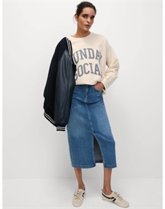 Джинсовая юбка миди, индиго Marks & spencer