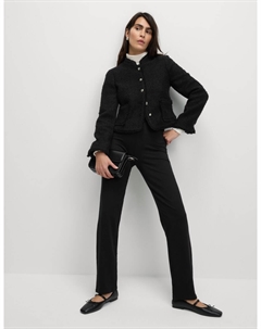 Прямые брюки-джоггеры из хлопка с высоким содержанием хлопка, черный Marks & spencer