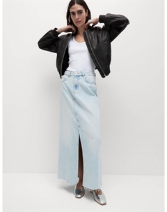 Джинсовая юбка макси с разрезом спереди, светлый индиго Marks & spencer