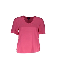 Розовая шелковая женская футболка Gant