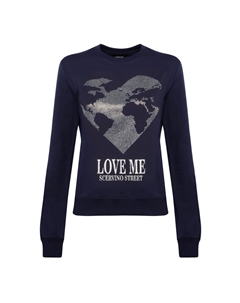 Хлопковая толстовка с логотипом Blue Strass, синий Ermanno scervino