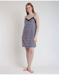Короткая женская ночная рубашка из трикотажа с цветочным принтом, мультиколор Admas