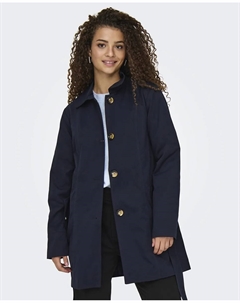 Женский тренч с поясом, тёмно-синий Jdy