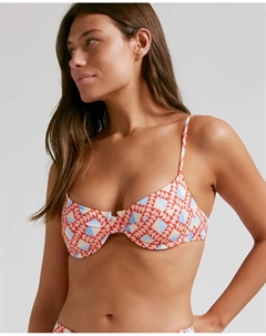 Бюстгальтер-балконет Mohawk Bikini с каркасом, многопозиционной застежкой и съемными поролоновыми вставками, мультиколор Robin collection